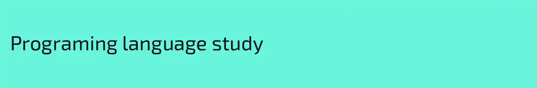 Programing language study 
